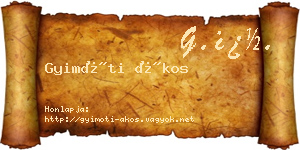 Gyimóti Ákos névjegykártya